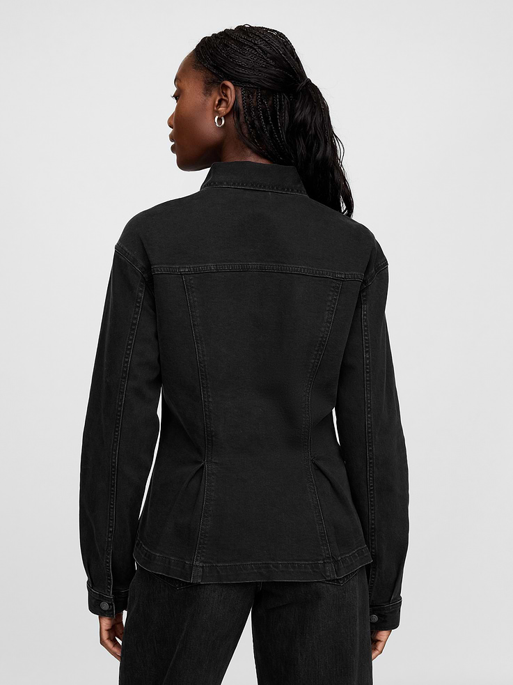 Image 3 de 5, Veste en denim à basque