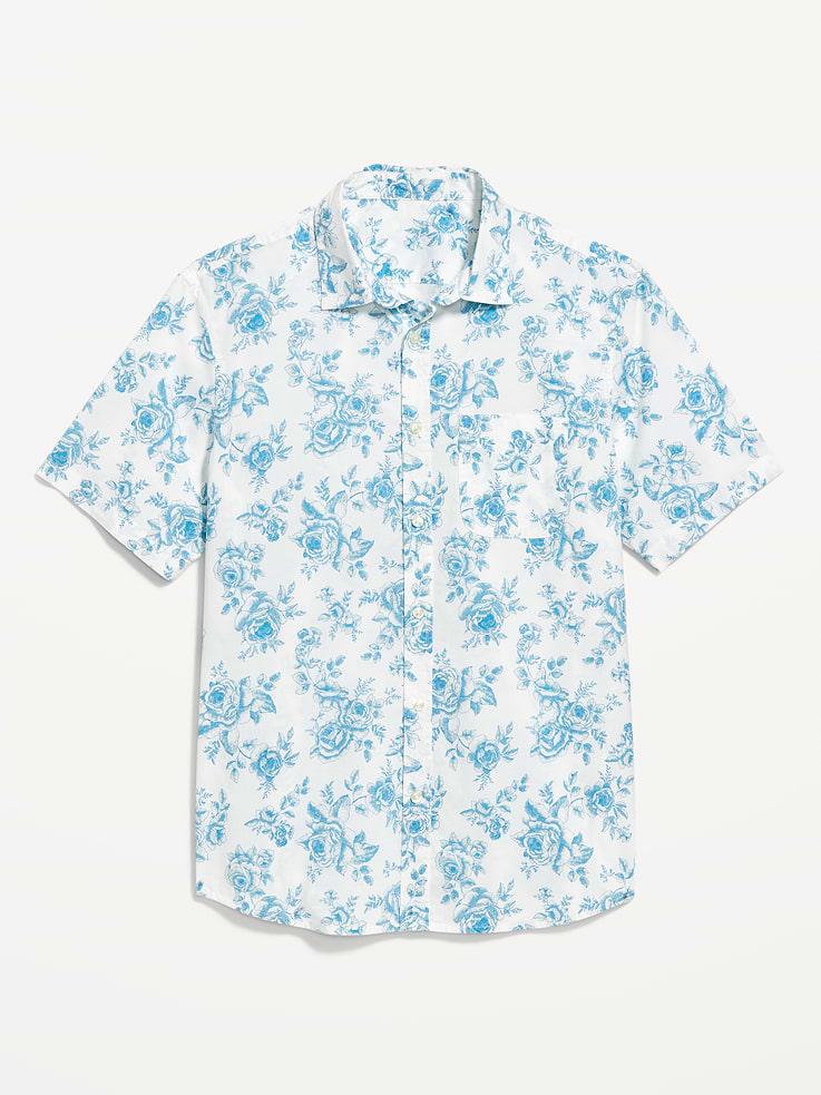 Image 4 de 4, Chemise passe-partout fleurie de coupe classique