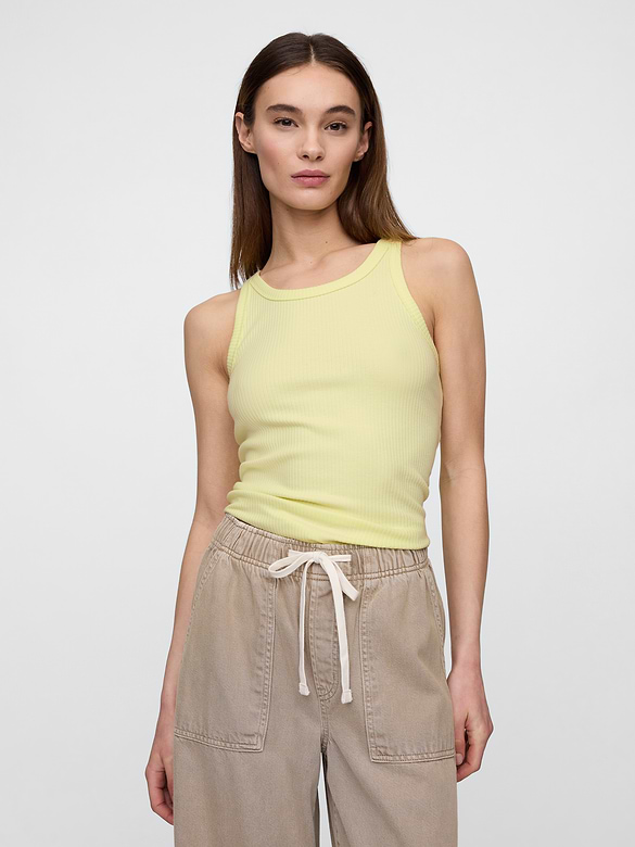 Ribbed Scoopneck Tank Top