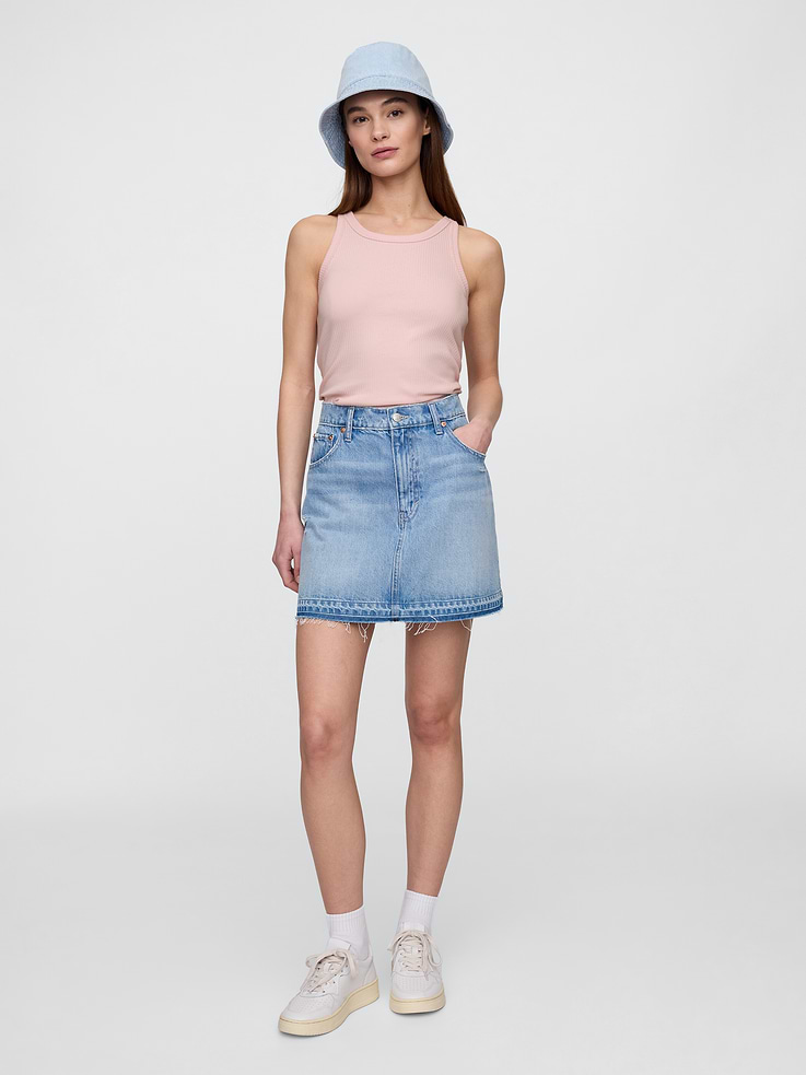 Image 3 of 5, Ribbed Scoopneck Tank Top