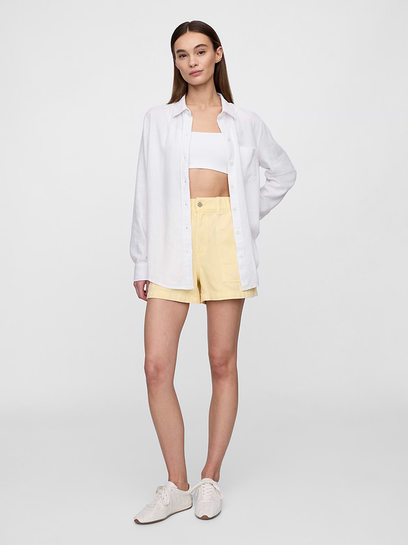 Linen-Blend Easy Shirt