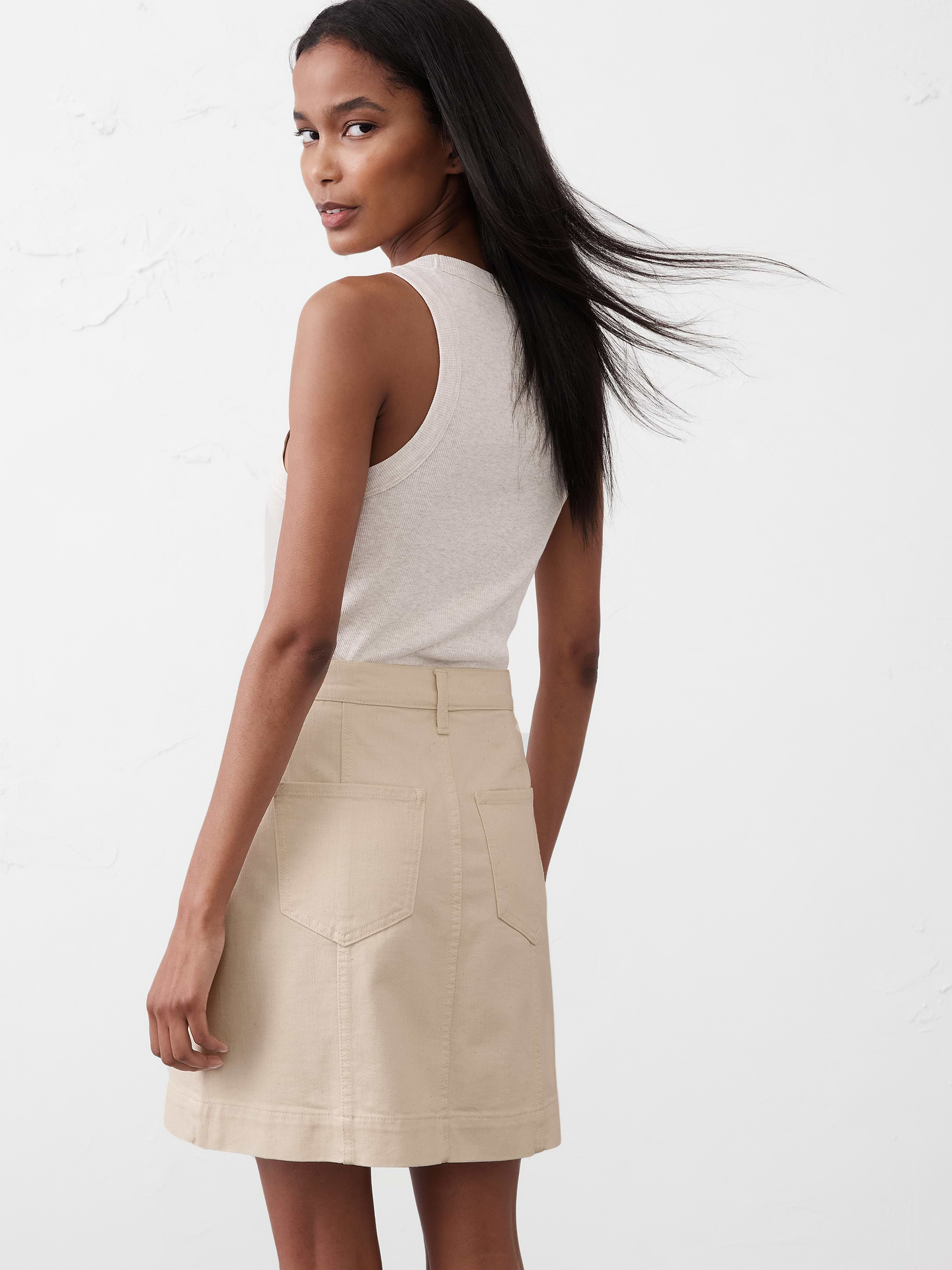 Image 2 of 4, Pieced Denim Mini Skirt