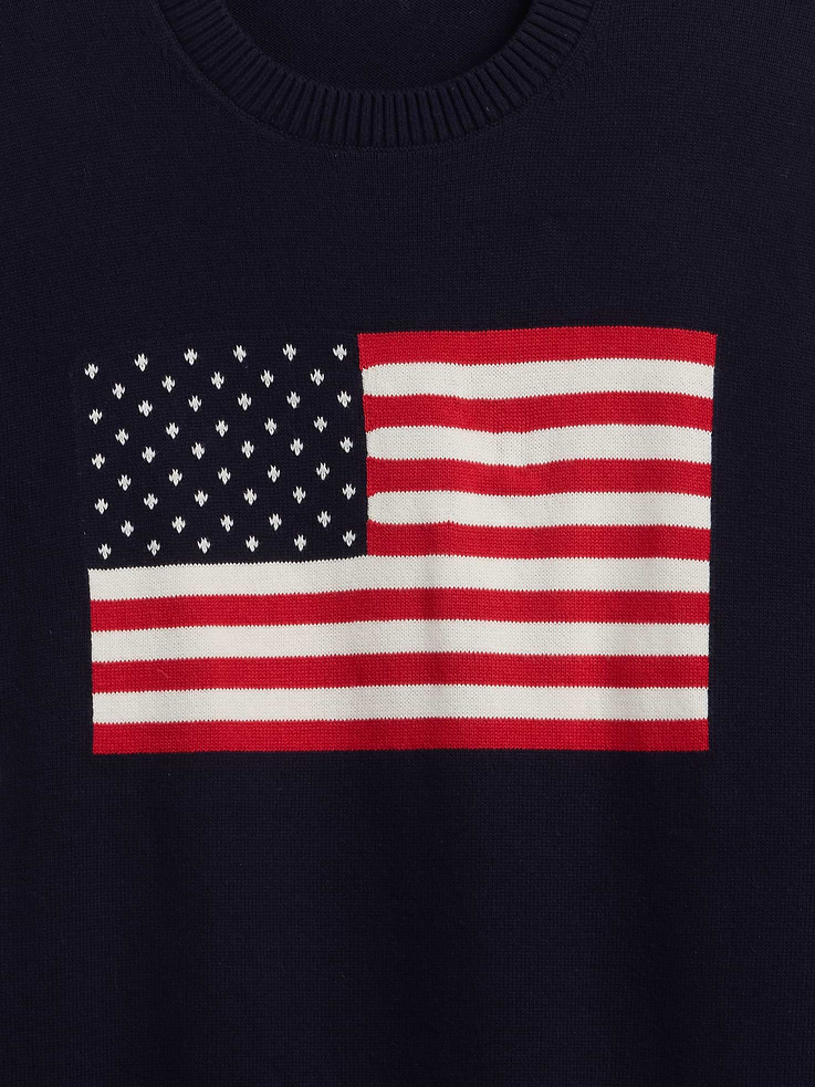 Image 4 of 5, Relaxed Americana Intarsia Sweater