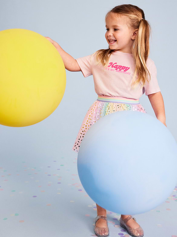 Birthday Graphic T-Shirt for Toddler Girls