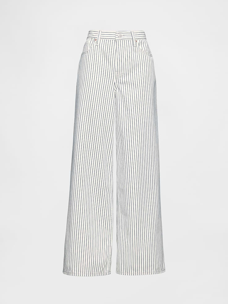 Image number 5 showing, Mid Rise Denim Stripe Baggy Jeans