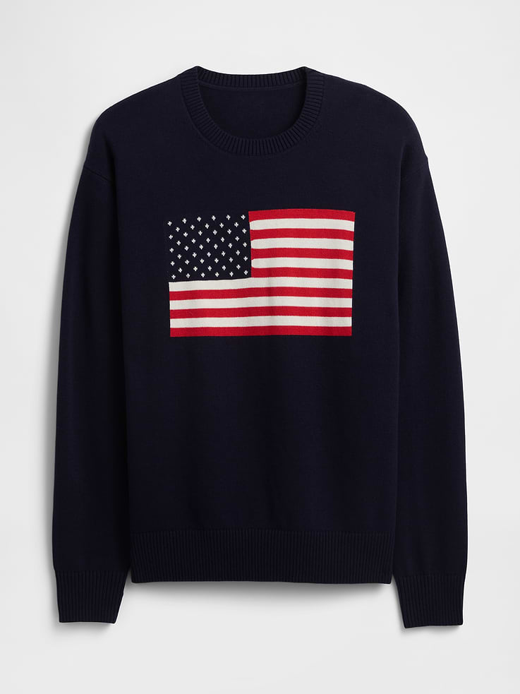 Image 5 of 5, Relaxed Americana Intarsia Sweater