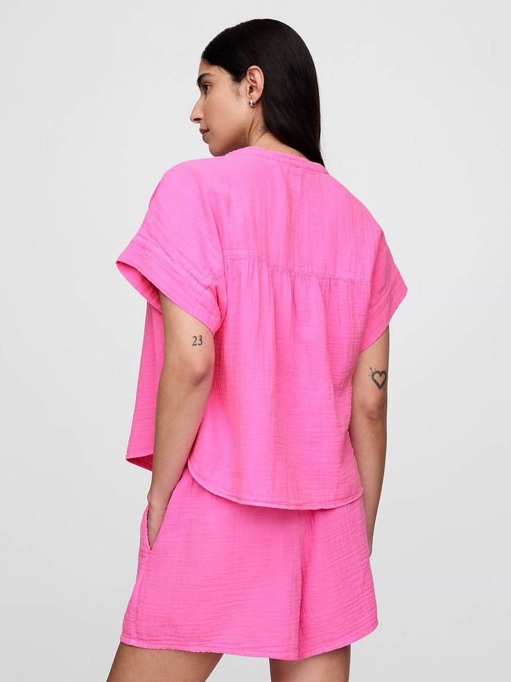 Image number 2 showing, Cotton Gauze Dolman Shirt