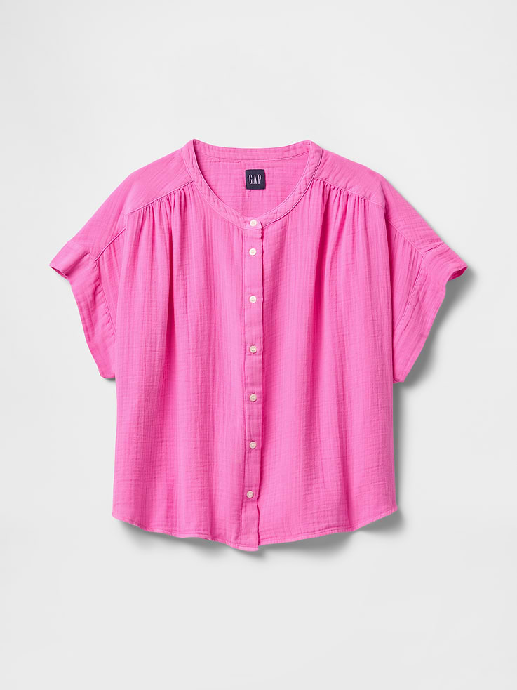 Image number 4 showing, Cotton Gauze Dolman Shirt