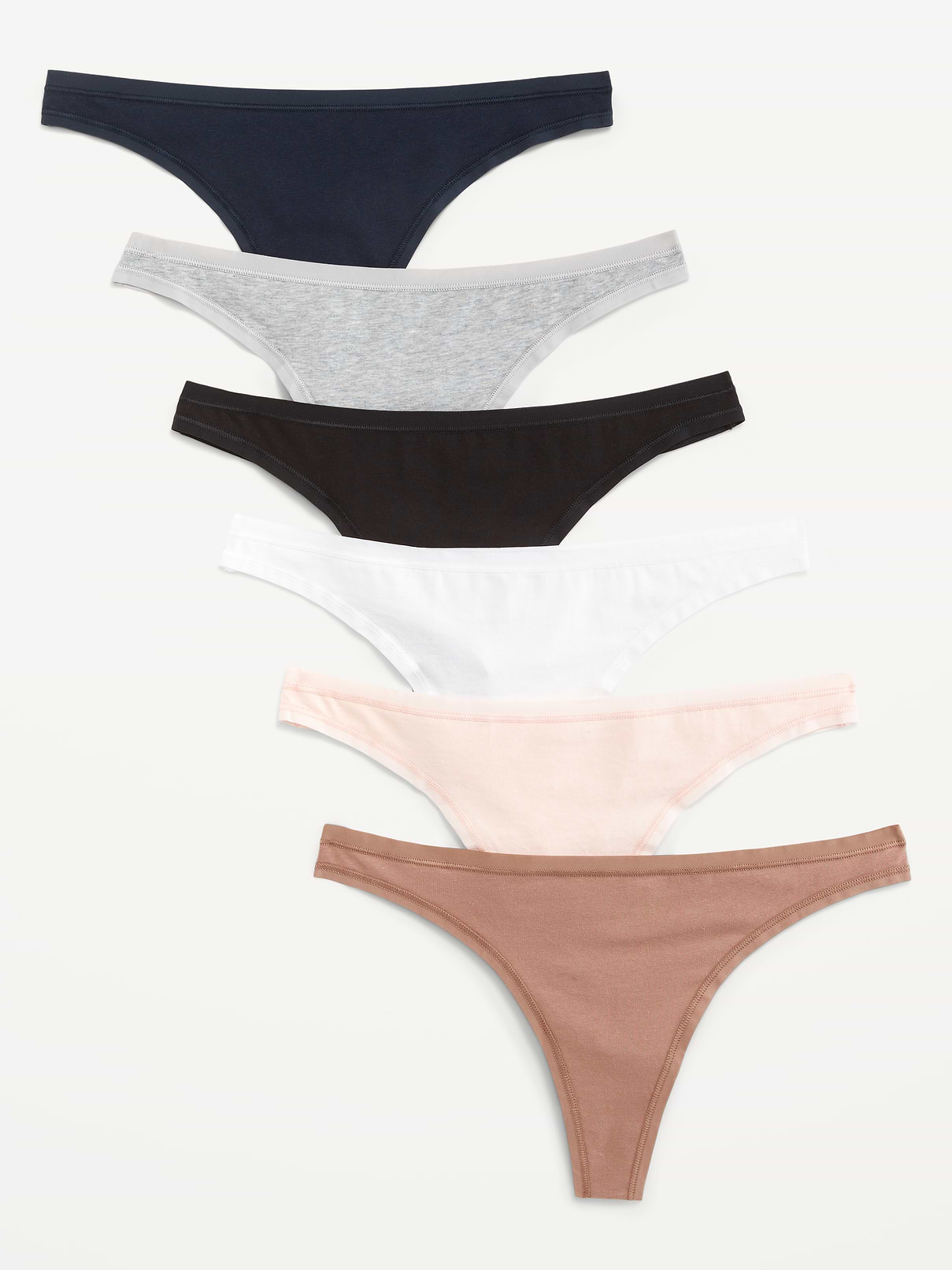 Image number 1 showing, 6-Pack Low-Rise Everyday Cotton Thongs