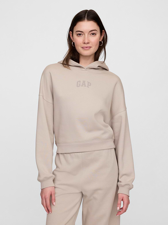 Relaxed Gap Mini-Logo Cropped Hoodie