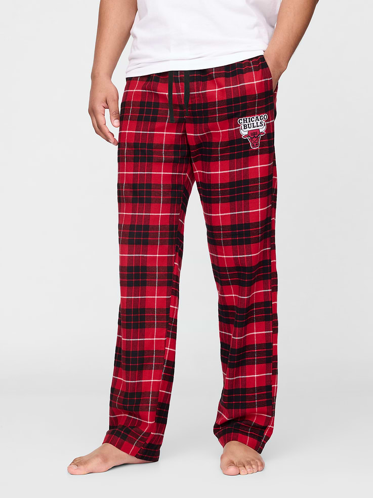 Image 2 of 7, NBA Chicago Bulls Flannel PJ Pants