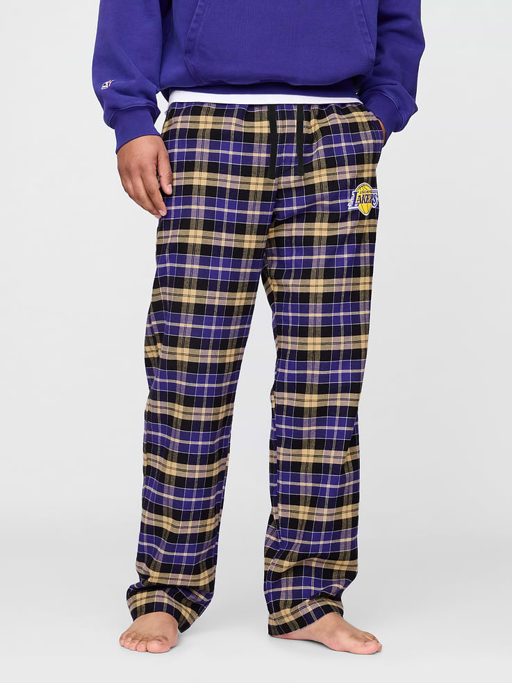 Image 2 of 7, NBA Los Angeles Lakers Flannel PJ Pants