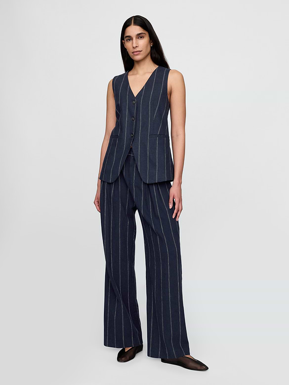 365 High Rise Linen-Blend Trousers