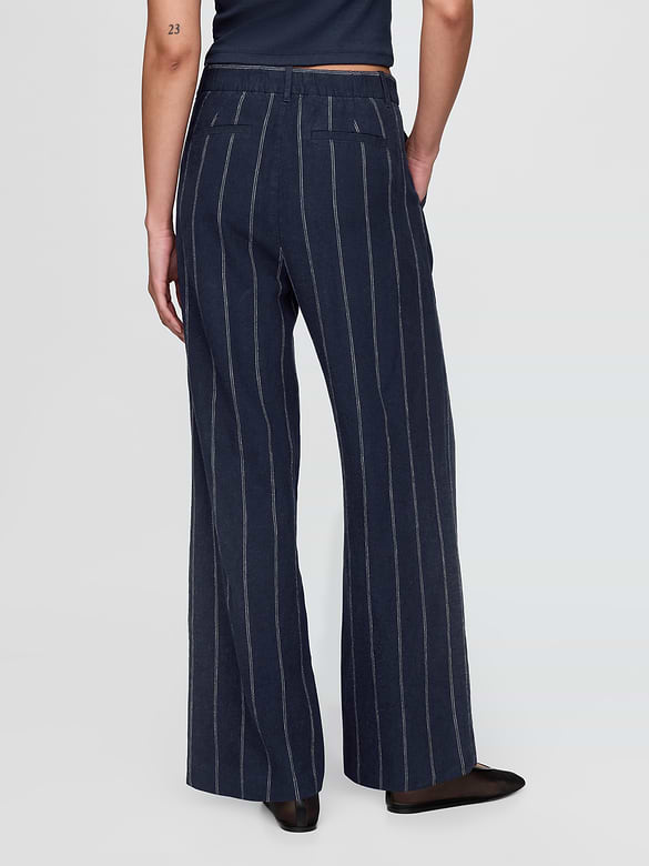365 High Rise Linen-Blend Trousers