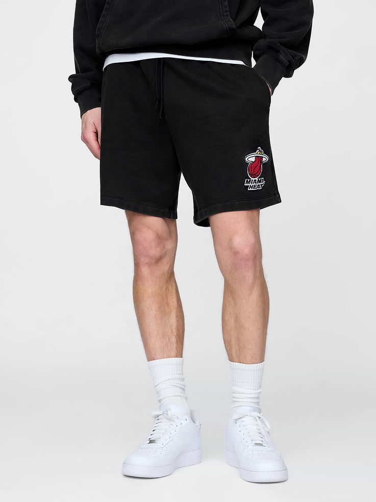 Image 2 of 9, NBA Miami Heat Logo Heavyweight Sweat Shorts