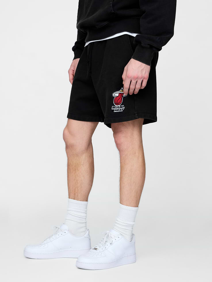 Image 3 of 9, NBA Miami Heat Logo Heavyweight Sweat Shorts