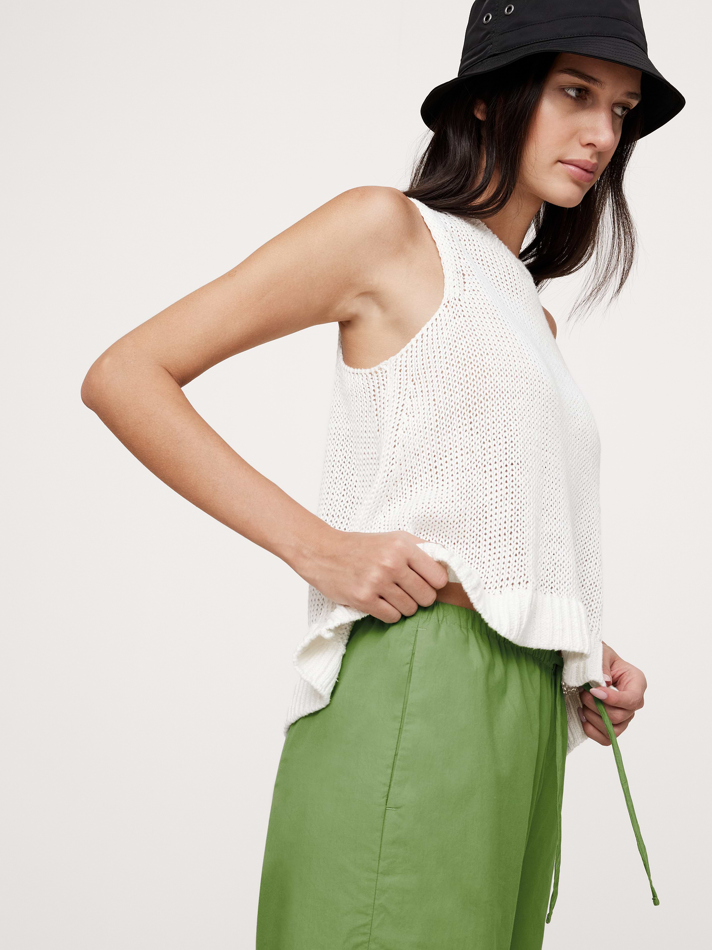 Image 3 of 4, Cotton Poplin Pull-On Pant