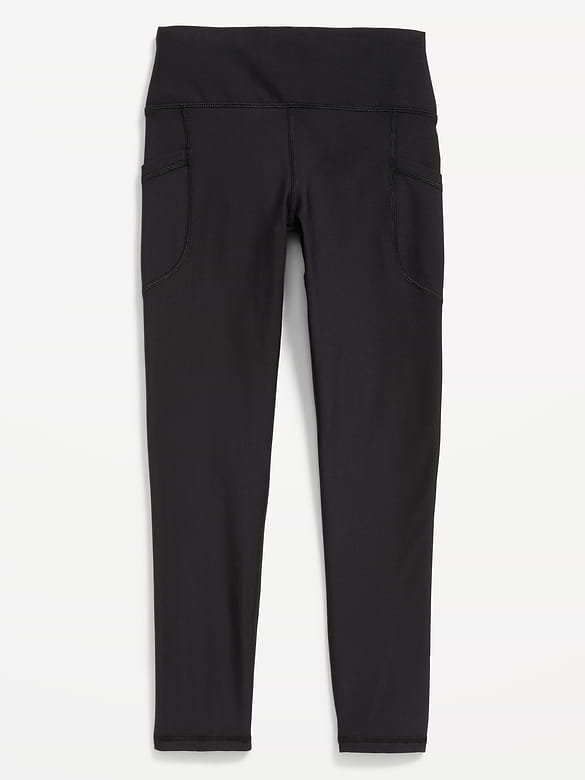 High-Waisted PowerSoft 7/8-Length Side-Pocket Leggings for Girls