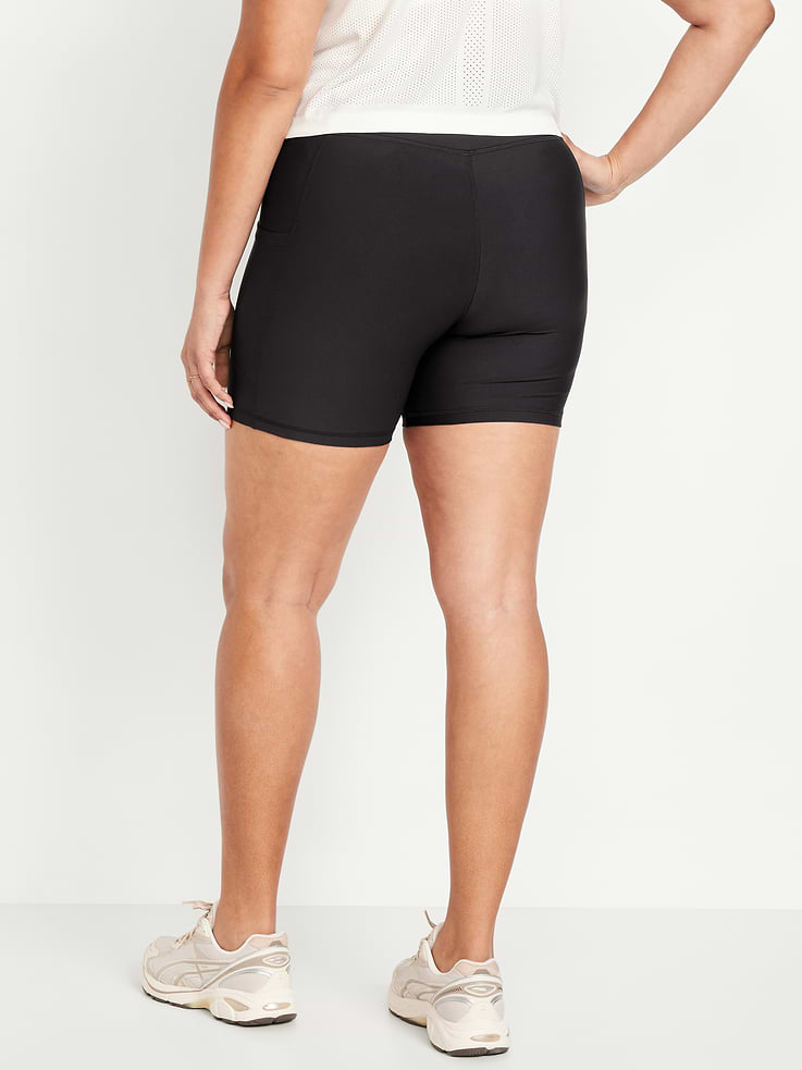 Image number 7 showing, High-Waisted PowerSoft Pocket Biker Shorts -- 6-inch inseam