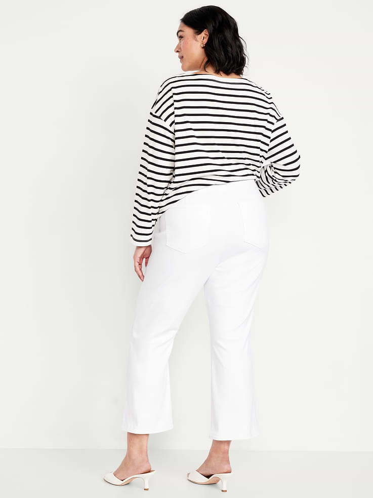 Image number 8 showing, High-Waisted Weekender Pull-On Crop Flare Jeans