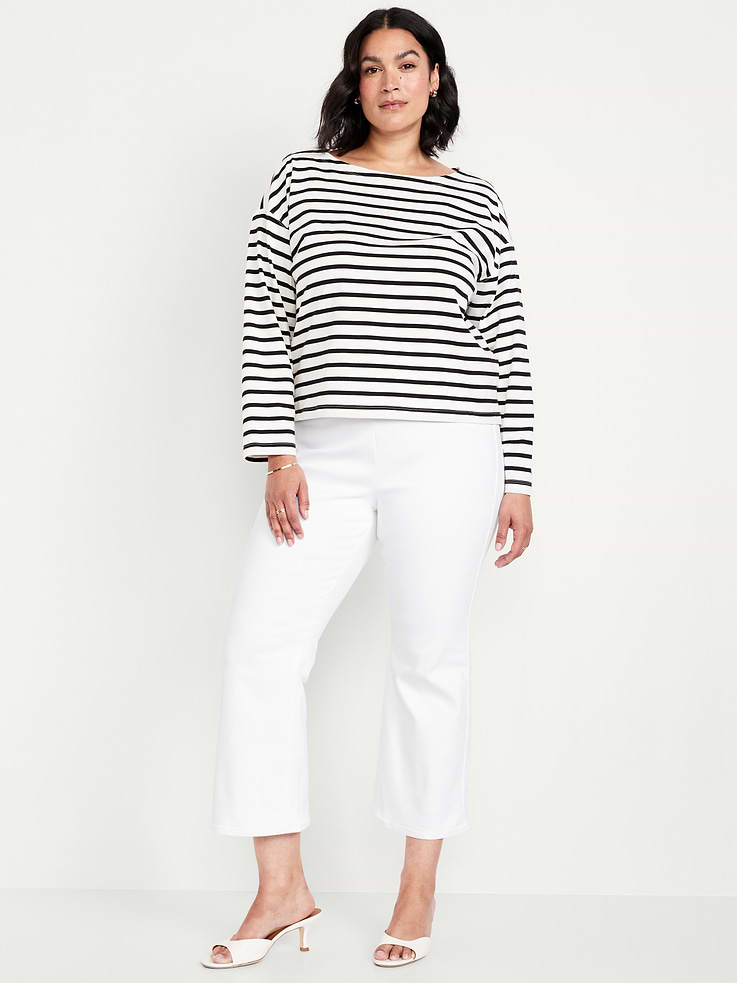 Image number 7 showing, High-Waisted Weekender Pull-On Crop Flare Jeans