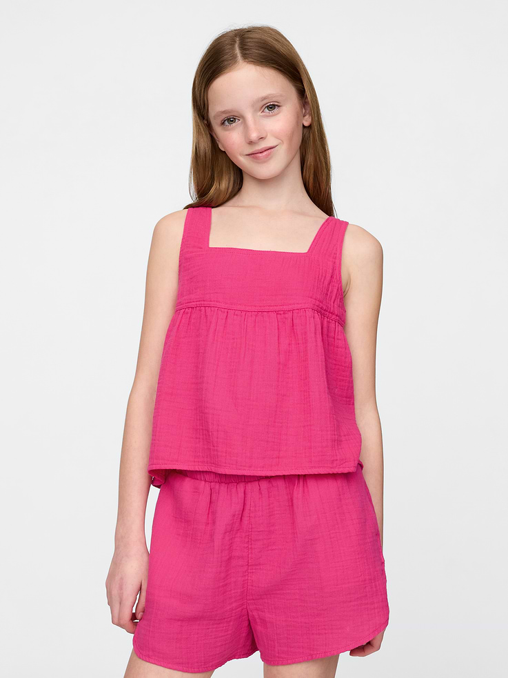 Image number 1 showing, Kids Crinkle Gauze Swing Top