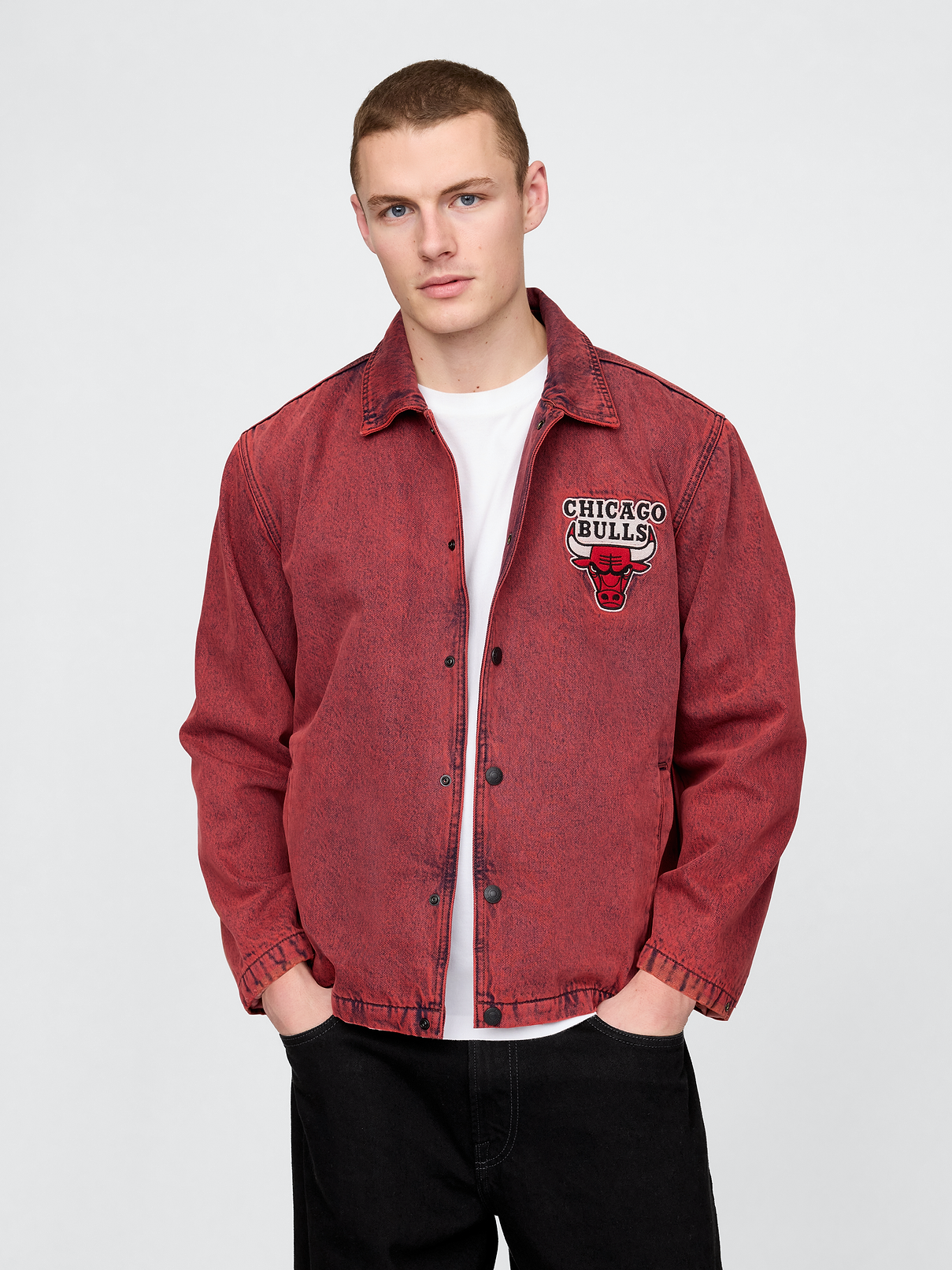 NBA Chicago Bulls Logo Denim Coaches Jacket