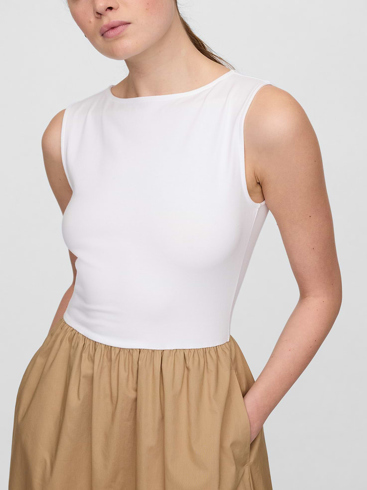 Image 3 of 6, Boatneck Midi Dress