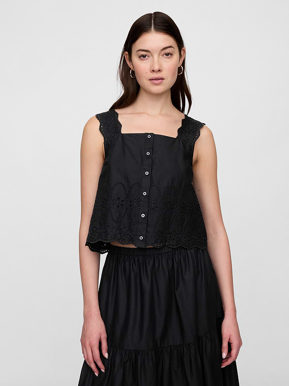 Eyelet Apron Top