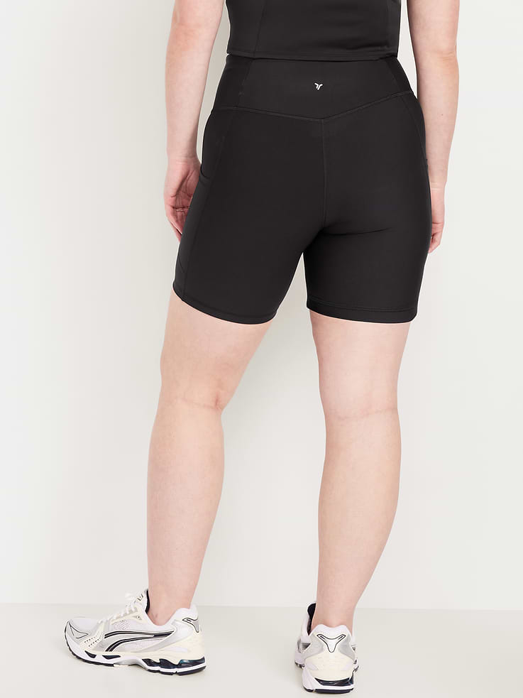 Image number 5 showing, High-Waisted PowerSoft Pocket Biker Shorts -- 6-inch inseam