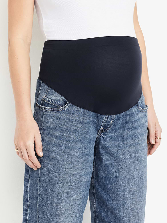 Maternity Full Panel Barrel Ankle Jeans