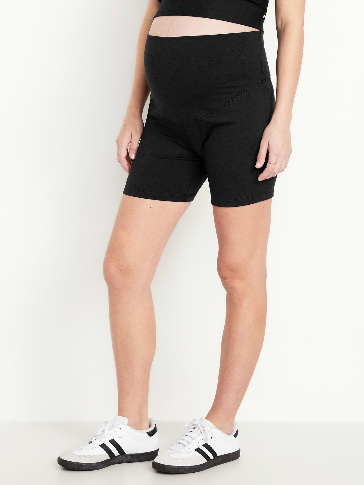 Image number 1 showing, Maternity Full-Panel CloudComfy Biker Shorts -- 6-inch inseam