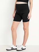 Image number 1 showing, Maternity Full-Panel CloudComfy Biker Shorts -- 6-inch inseam