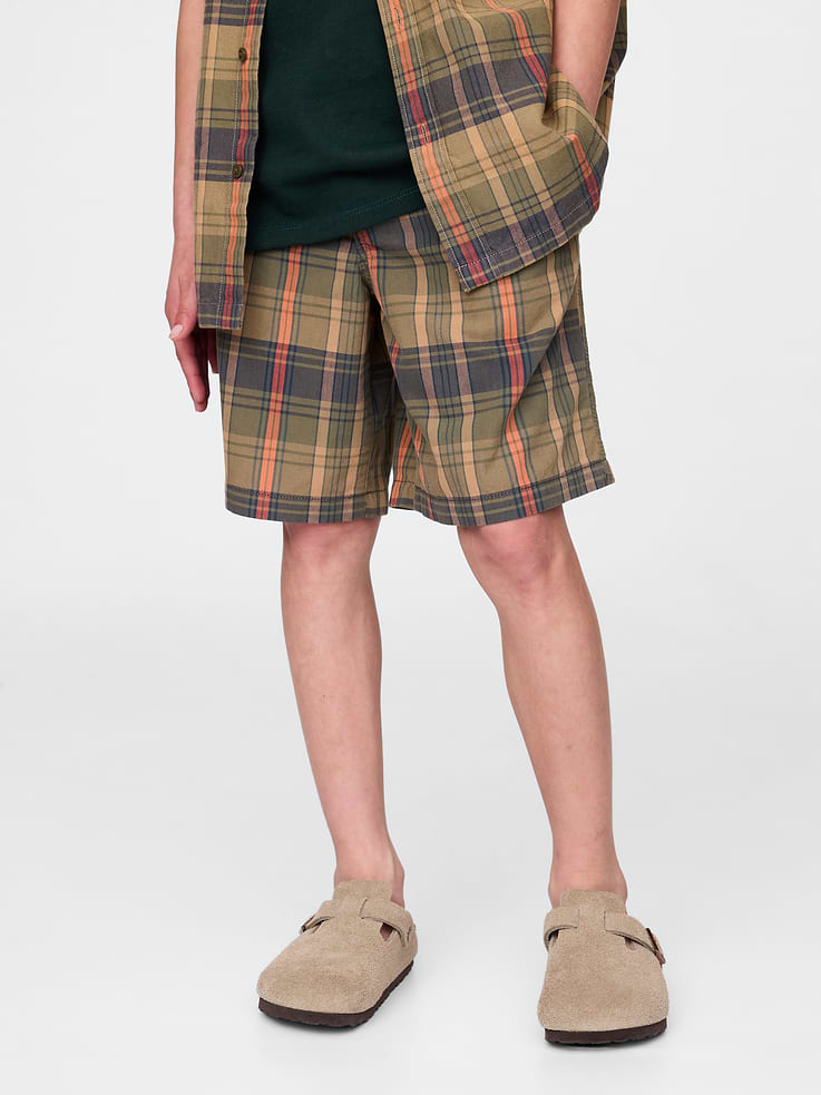 Image number 3 showing, Kids Plaid Canvas Easy Shorts