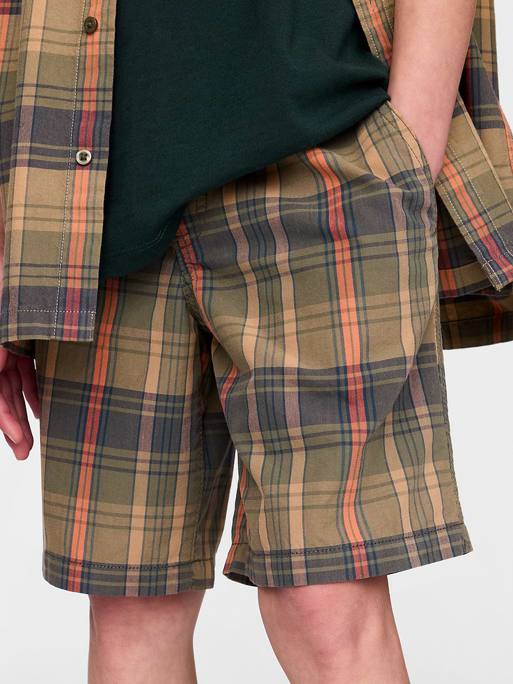 Image number 5 showing, Kids Plaid Canvas Easy Shorts