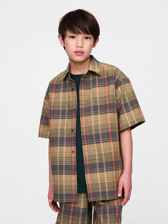 Kids Relaxed Plaid Shirt