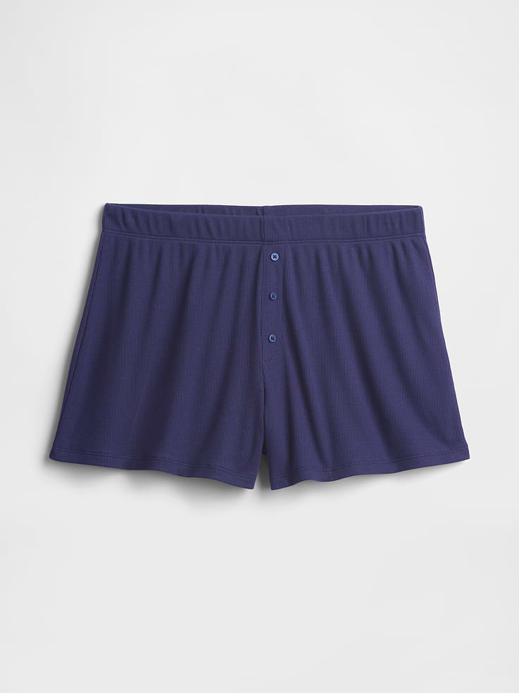 Image 4 of 4, TENCEL Ribbed PJ Shorts