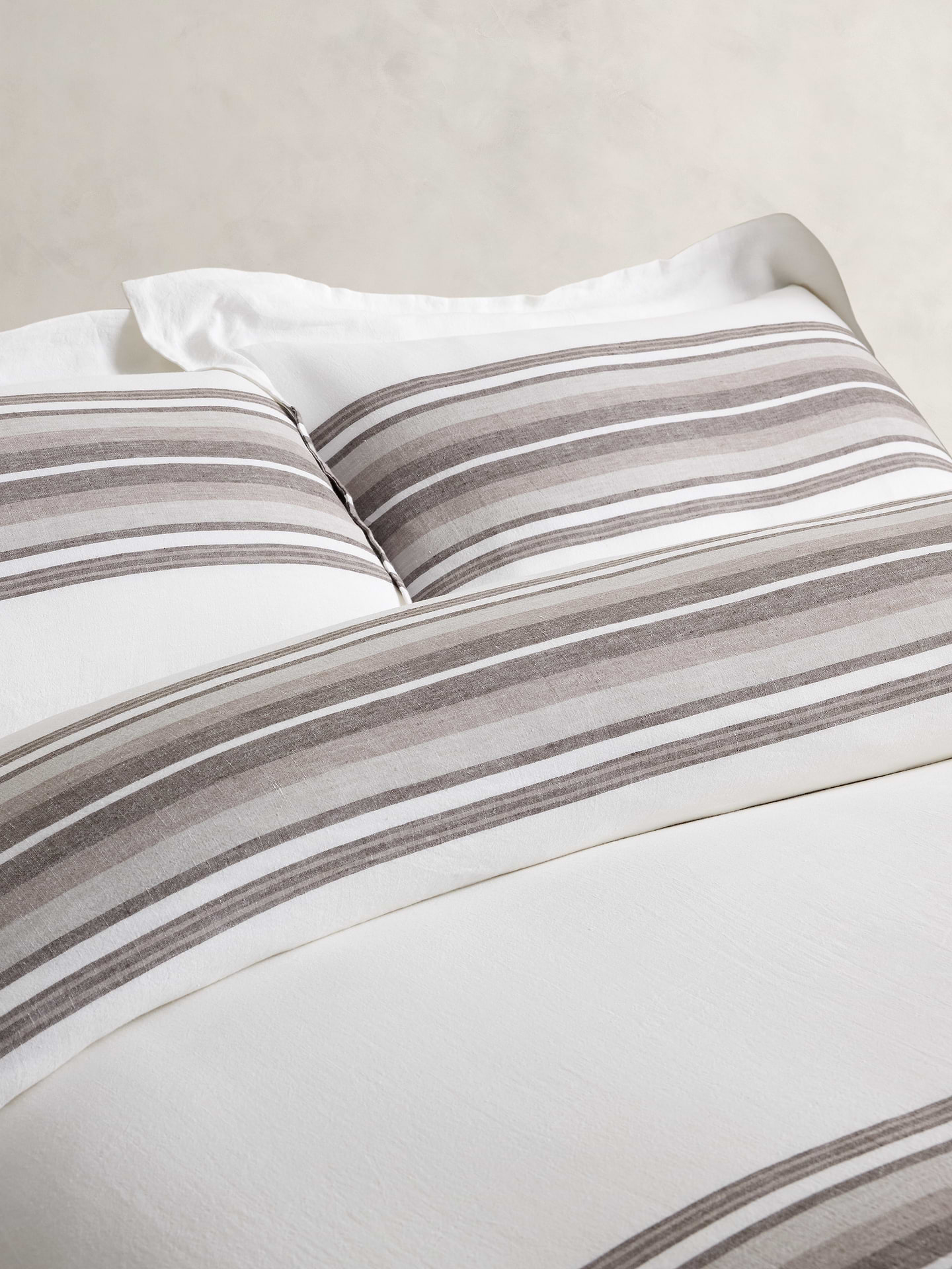 Image number 2 showing, Multi-Stripe Linen Duvet Cover