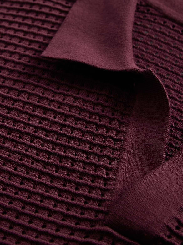 Crochet Johnny Collar Polo Shirt