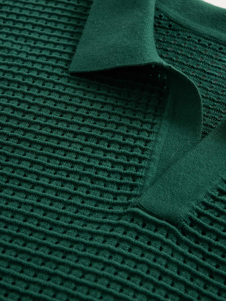 Image number 4 showing, Crochet Johnny Collar Polo Shirt