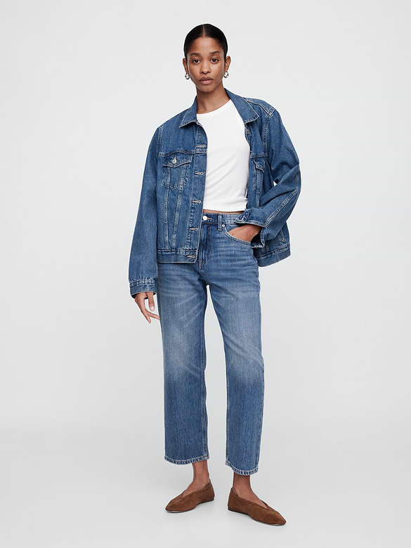 Low Slung SuperSoft Relaxed Straight Crop Jeans
