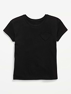Image number 1 showing, Softest Heart-Pocket T-Shirt for Girls