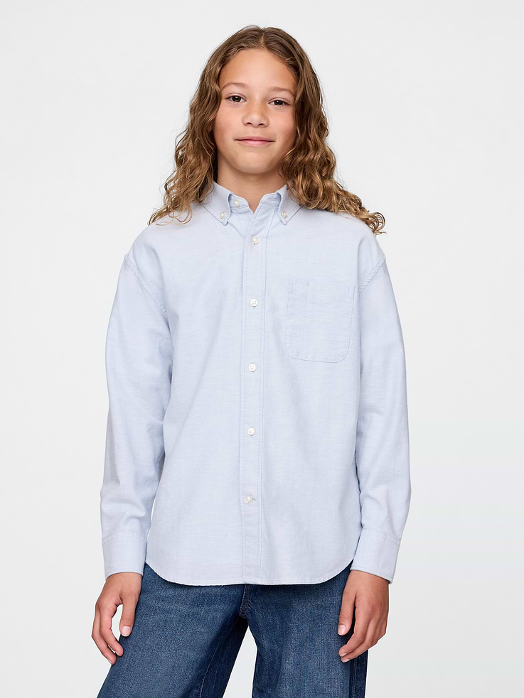 Image number 1 showing, Kids Uniform Relaxed Oxford Shirt