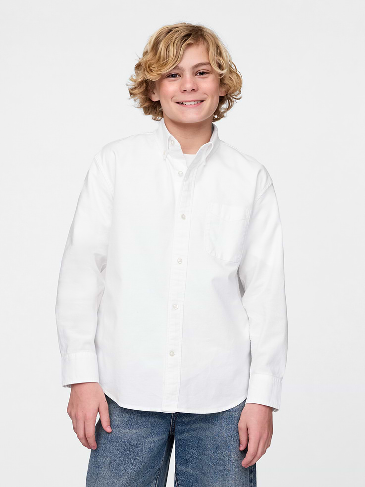 Image number 1 showing, Kids Uniform Relaxed Oxford Shirt