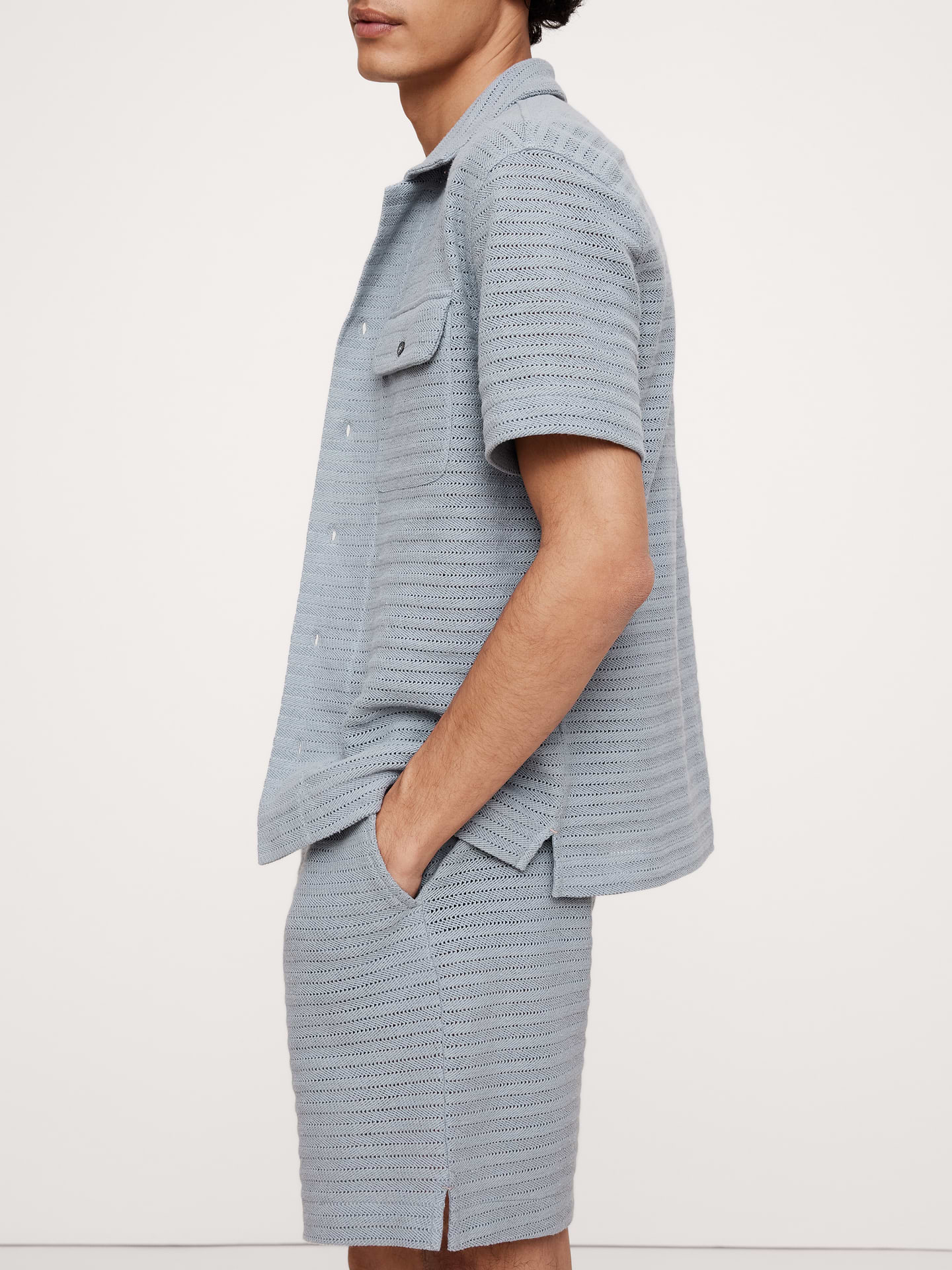 Image 3 of 5, 6" Herringbone Jacquard Pull-On Short