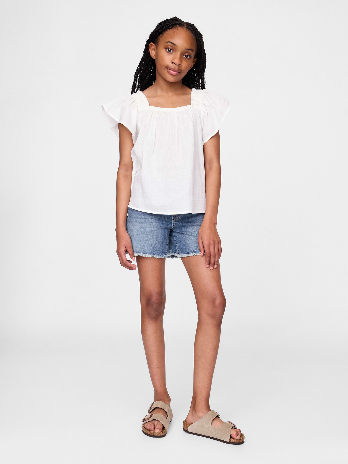 Kids Denim Midi Shorts