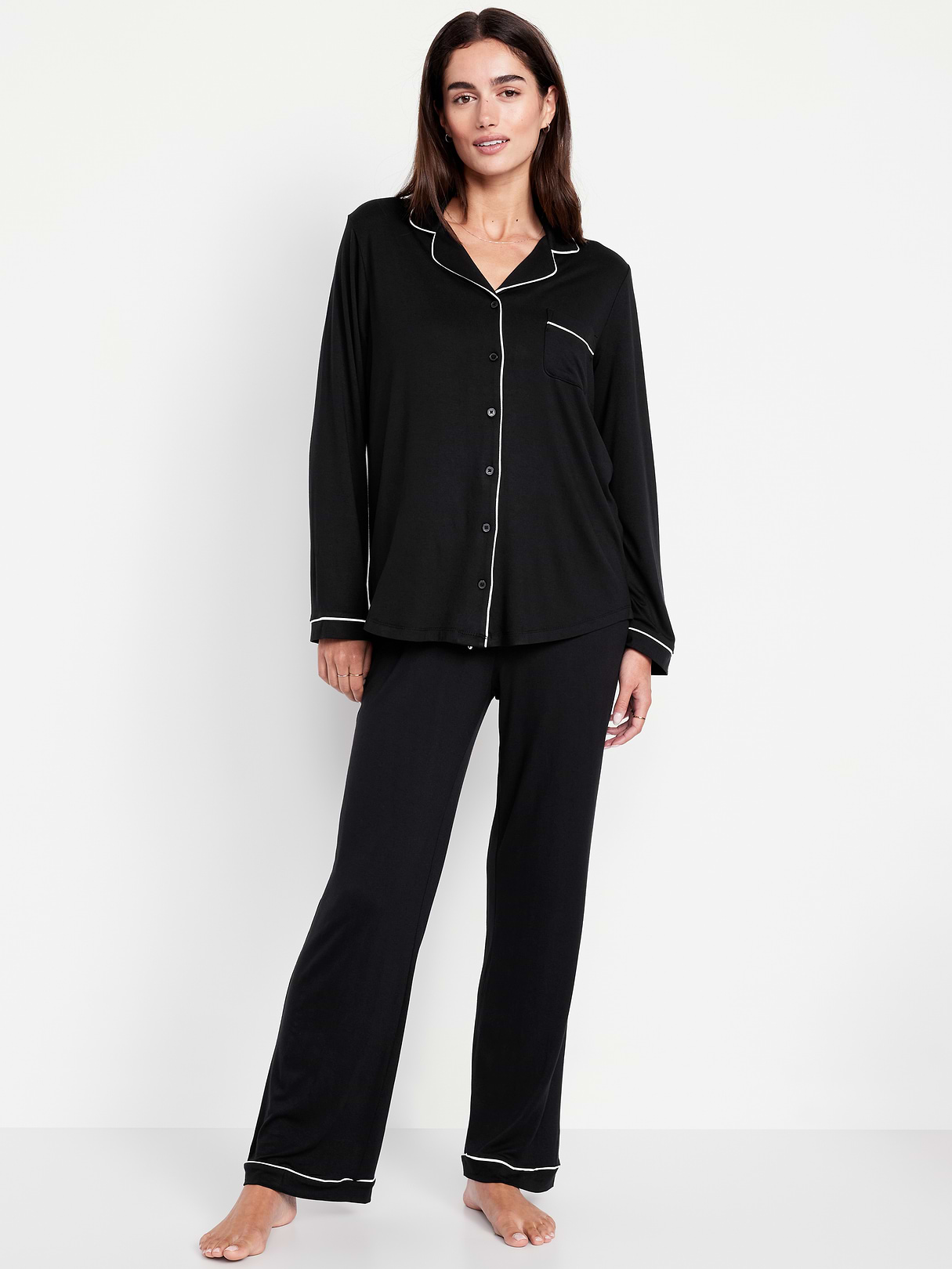Sunday Sleep Knit Jersey Pant Set - Black Jack by Old Navy
