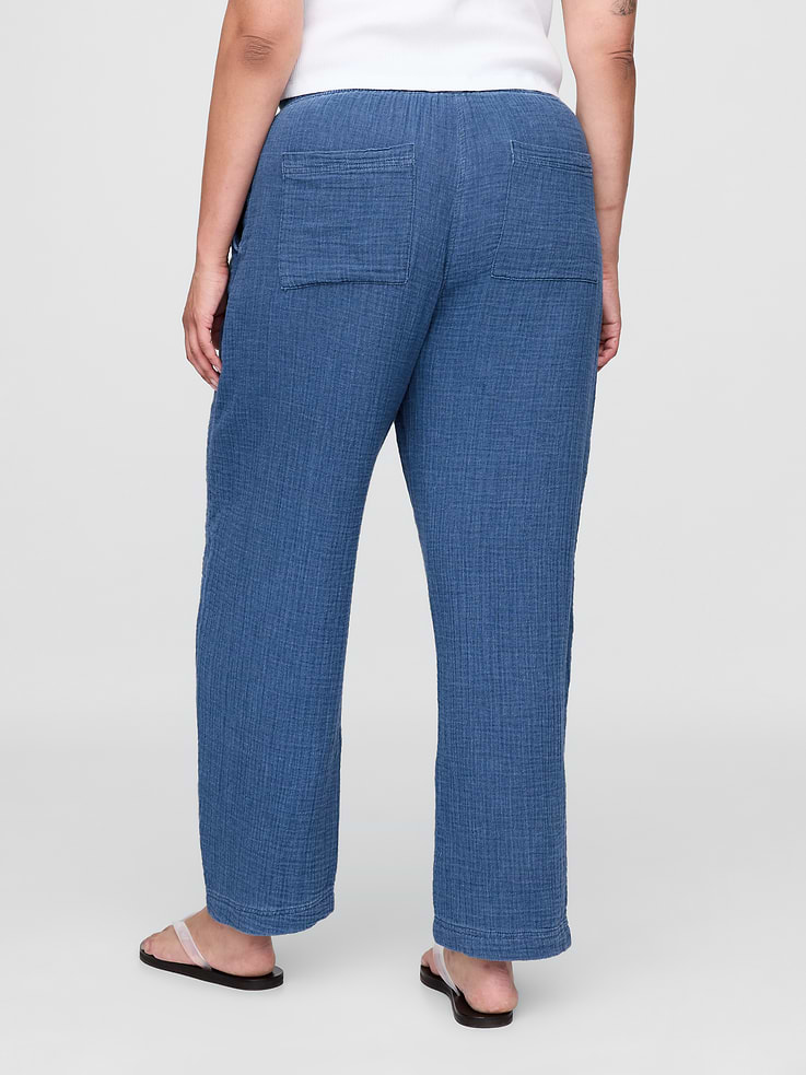 Image number 6 showing, Cotton Gauze Denim Easy Barrel Pants