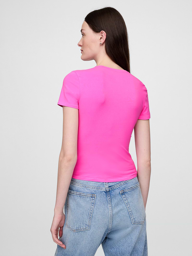 Image 3 de 5, T-shirt moulant en jersey