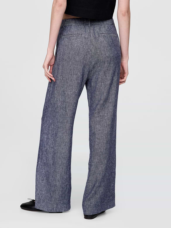 365 High Rise Linen-Blend Trousers